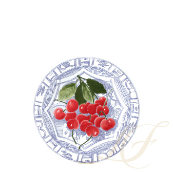 Тарелка закусочная 22см коллекции Oiseau Bleu Fruits бренда Gien