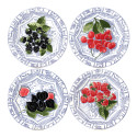 Тарелка закусочная 22см, 4шт. коллекции Oiseau Bleu Fruits бренда Gien