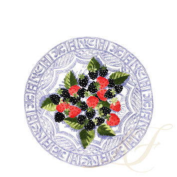 Блюдо для пирога круглое 30см коллекции Oiseau Bleu Fruits бренда Gien