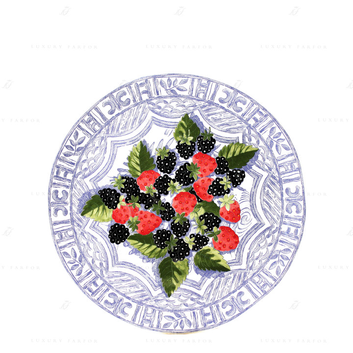 Блюдо для пирога круглое 30см коллекции Oiseau Bleu Fruits бренда Gien