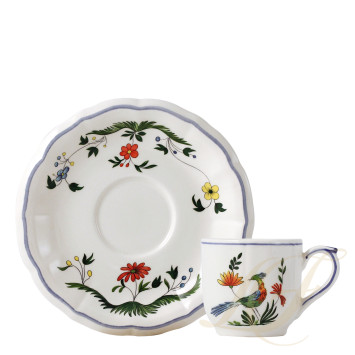 Чашка эспрессо с блюдцем 0,085л, 2шт. коллекции Oiseaux De Paradis бренда Gien