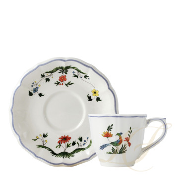 Чашка чайная с блюдцем 0,175л, 2шт. коллекции Oiseaux De Paradis бренда Gien
