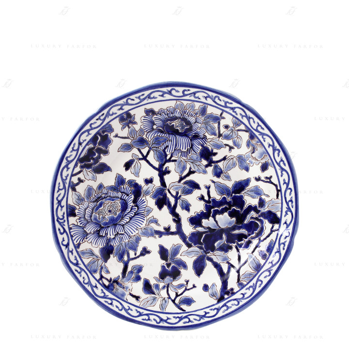 Тарелка главная 28,4см коллекции Pivoines Bleues бренда Gien