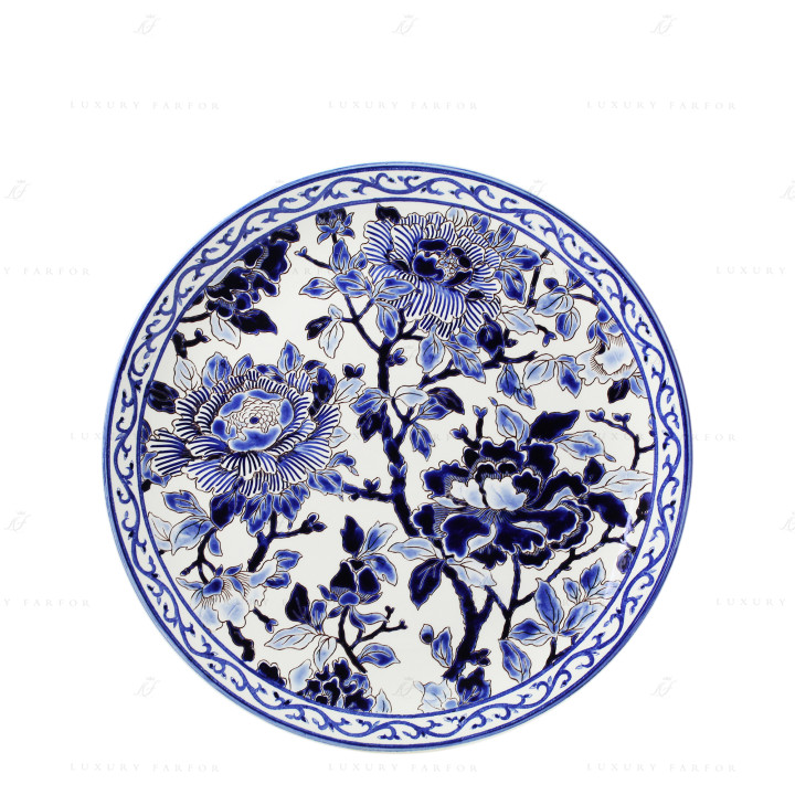 Блюдо для пирога круглое 30см коллекции Pivoines Bleues бренда Gien