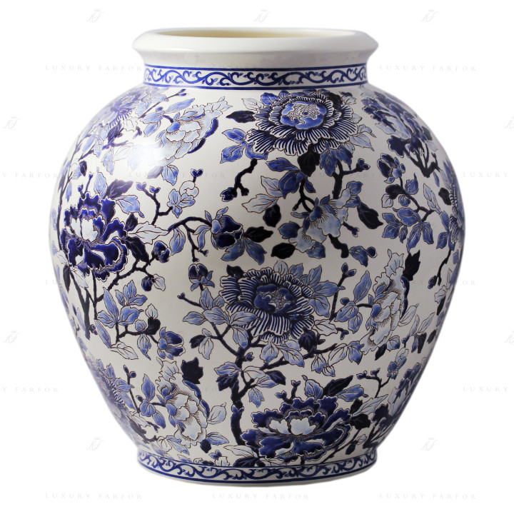 Ваза 36,5см коллекции Pivoines Bleues (Лимитированная серия на 200 пред.) бренда Gien