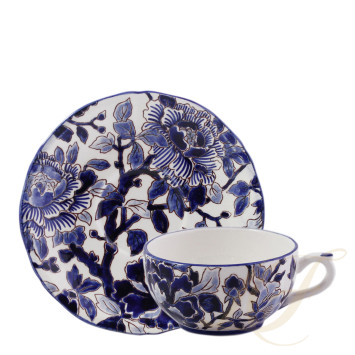 Чашка чайная с блюдцем 0,13л коллекции Pivoines Bleues бренда Gien
