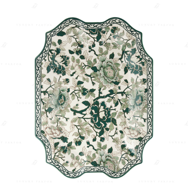 Поднос для супницы 45х36см коллекции Pivoines Vert бренда Gien