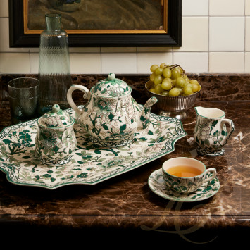 Поднос для супницы 45х36см коллекции Pivoines Vert бренда Gien