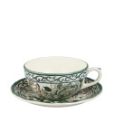 Чашка для завтрака с блюдцем 0,3л коллекции Pivoines Vert бренда Gien