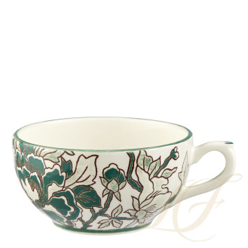 Чашка чайная с блюдцем 0,13л коллекции Pivoines Vert бренда Gien