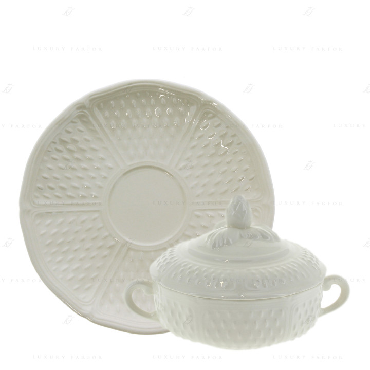 Чаша бульонная с блюдцем и крышкой 0,2л, 2шт. коллекции Pont Aux Choux бренда Gien