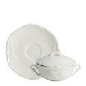 Чаша бульонная с блюдцем и крышкой 0,19л, 2шт. коллекции Rocaille бренда Gien