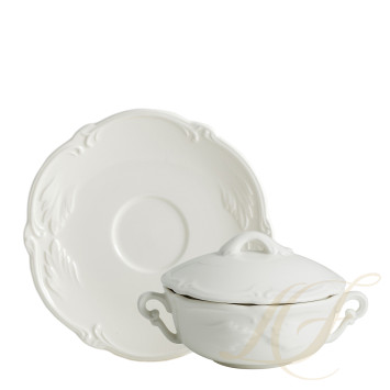Чаша бульонная с блюдцем и крышкой 0,19л, 2шт. коллекции Rocaille бренда Gien