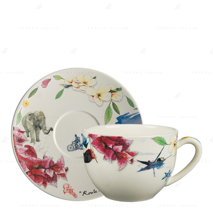 Чашка с блюдцем 0,45л коллекции Route Des Indes бренда Gien