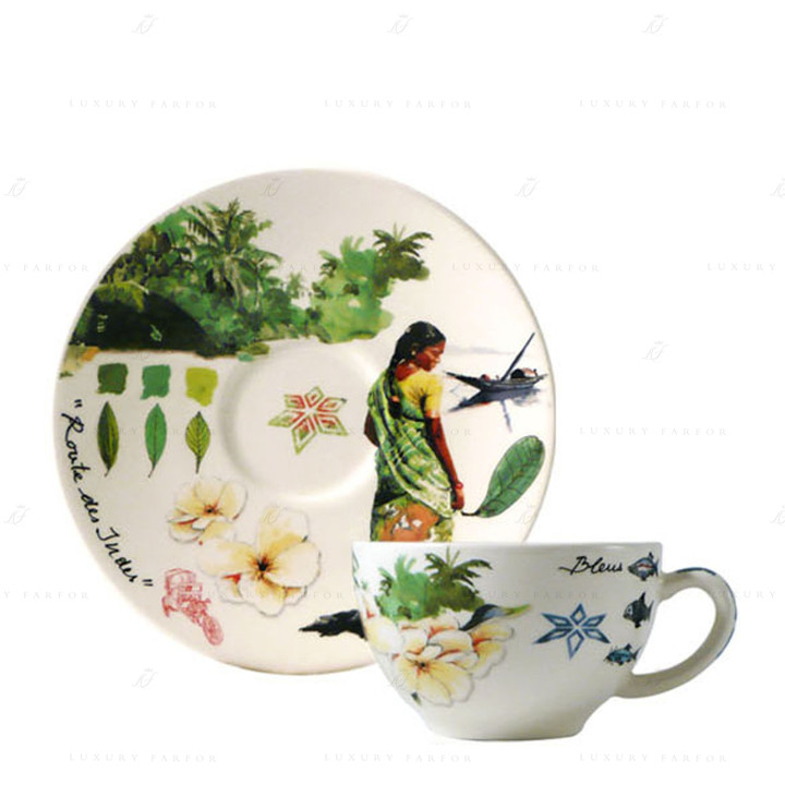 Чашка чайная с блюдцем 0,16л, 2шт. коллекции Route Des Indes бренда Gien