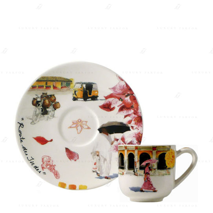 Чашка эспрессо с блюдцем 0,08л, 2шт. коллекции Route Des Indes бренда Gien