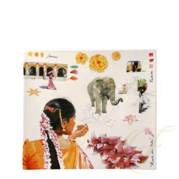 Блюдо прямоугольное 29,5х26,5см коллекции Route Des Indes бренда Gien