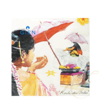 Салфетки 33х33см, 20шт., 12 упаковок коллекции Route Des Indes бренда Gien