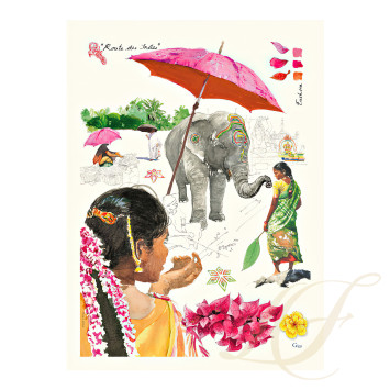 Полотенце кухонное 50х70см, 2шт. коллекции Route Des Indes бренда Gien