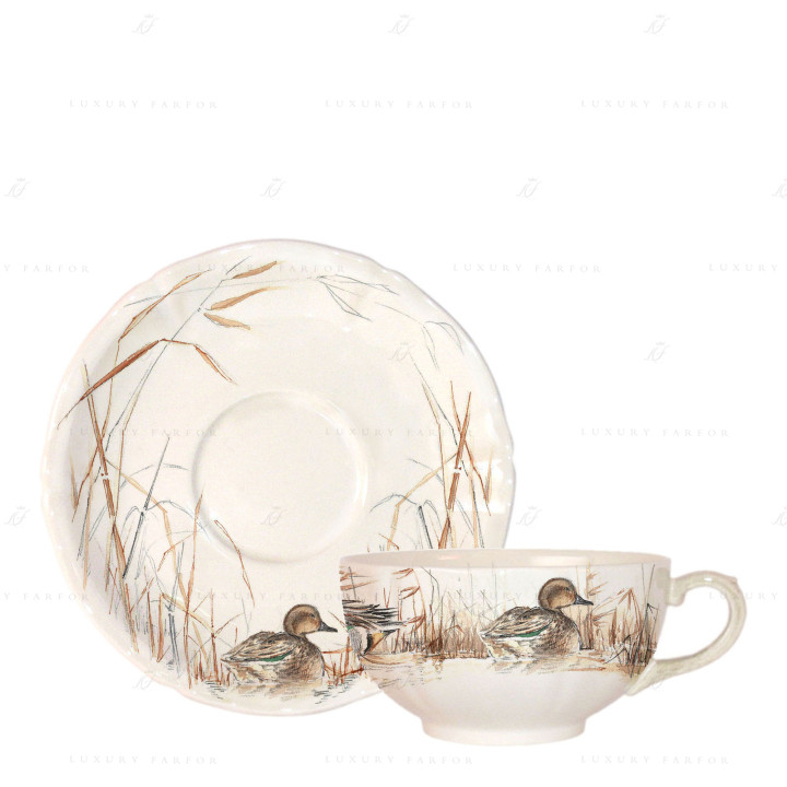 Чашка для завтрака с блюдцем 0,3л, 2шт. коллекции Sologne бренда Gien