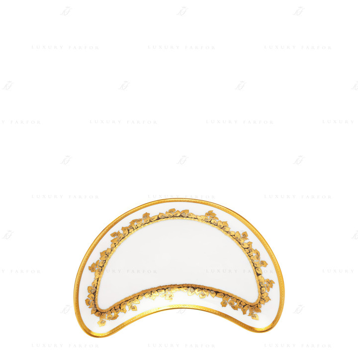 Тарелка закусочная полумесяц 20см коллекции Feuille D'or бренда Haviland