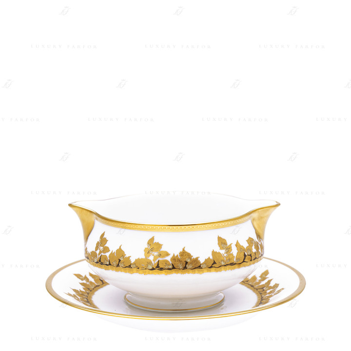 Соусник с подставкой 0,3л коллекции Feuille D'or бренда Haviland