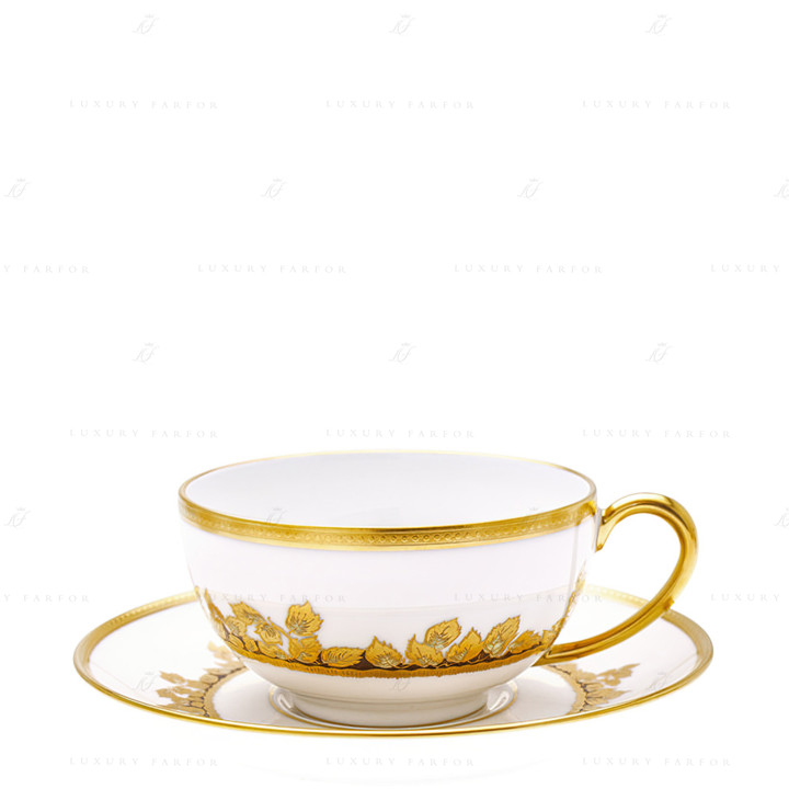 Чашка чайная с блюдцем 0,12л коллекции Feuille D'or бренда Haviland