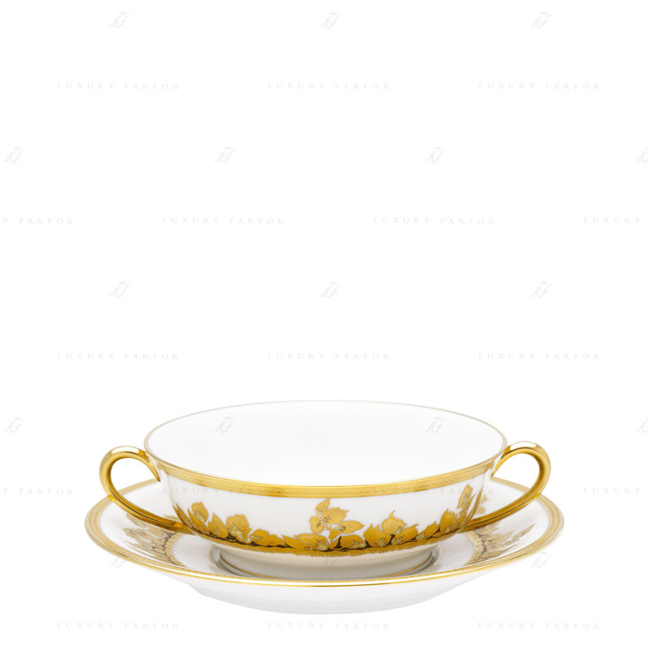 Чаша суповая с блюдцем 16см коллекции Feuille D'or бренда Haviland