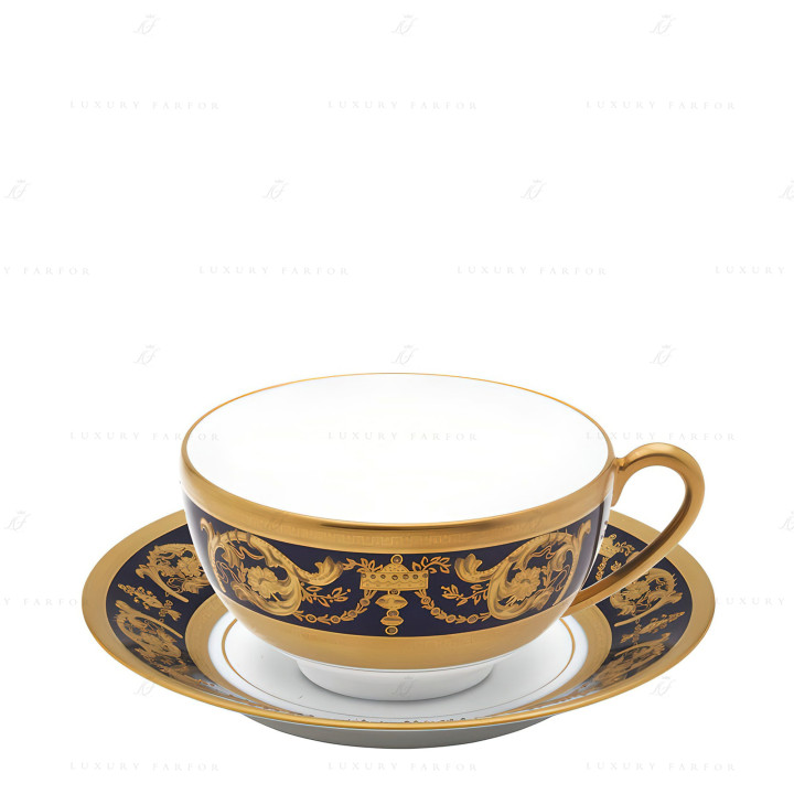 Чашка для завтрака с блюдцем 0,28л коллекции Imperator Bleu de Four бренда Haviland