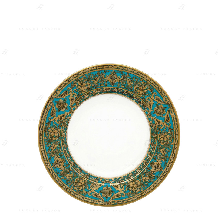 Тарелка суповая 23,5см коллекции Matignon Bleu Piscine Or бренда Haviland