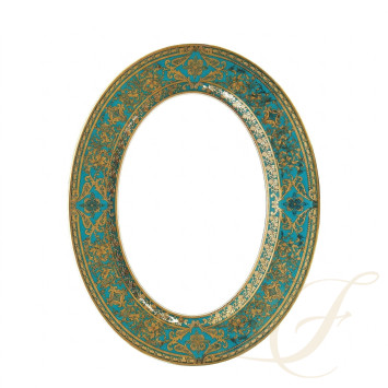Блюдо овальное 40см коллекции Matignon Bleu Piscine Or бренда Haviland