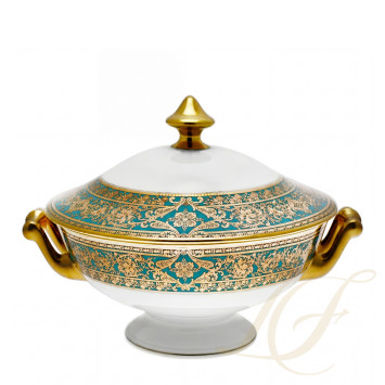 Супница 2л коллекции Matignon Bleu Piscine Or бренда Haviland