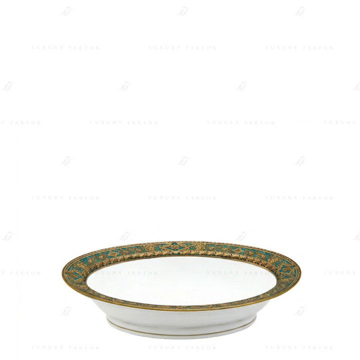 Чаша для овощей 23,5см коллекции Matignon Bleu Piscine Or бренда Haviland