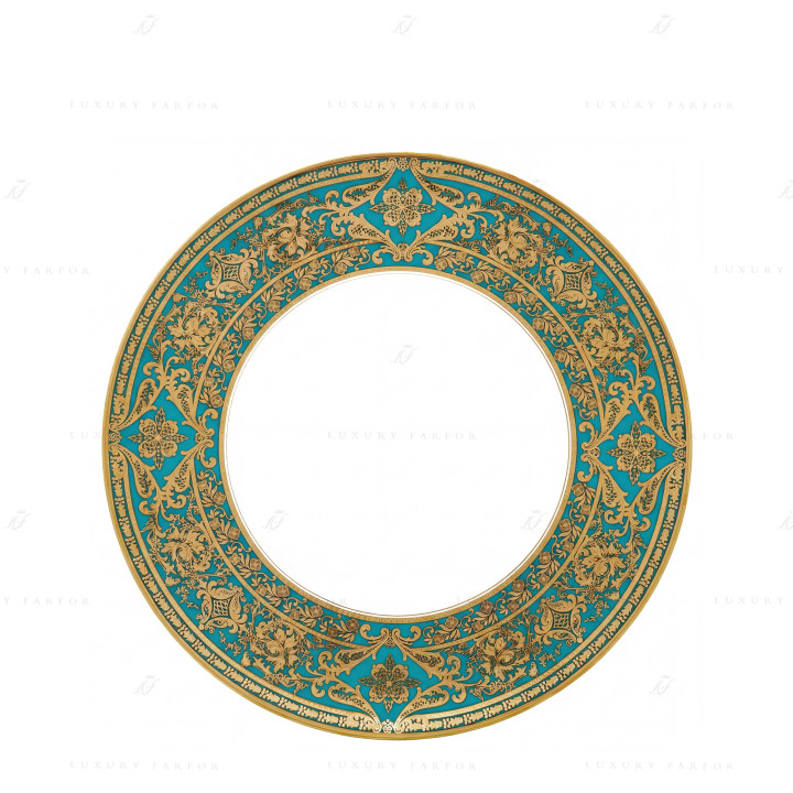 Тарелка подстановочная 31,5см коллекции Matignon Bleu Piscine Or бренда Haviland