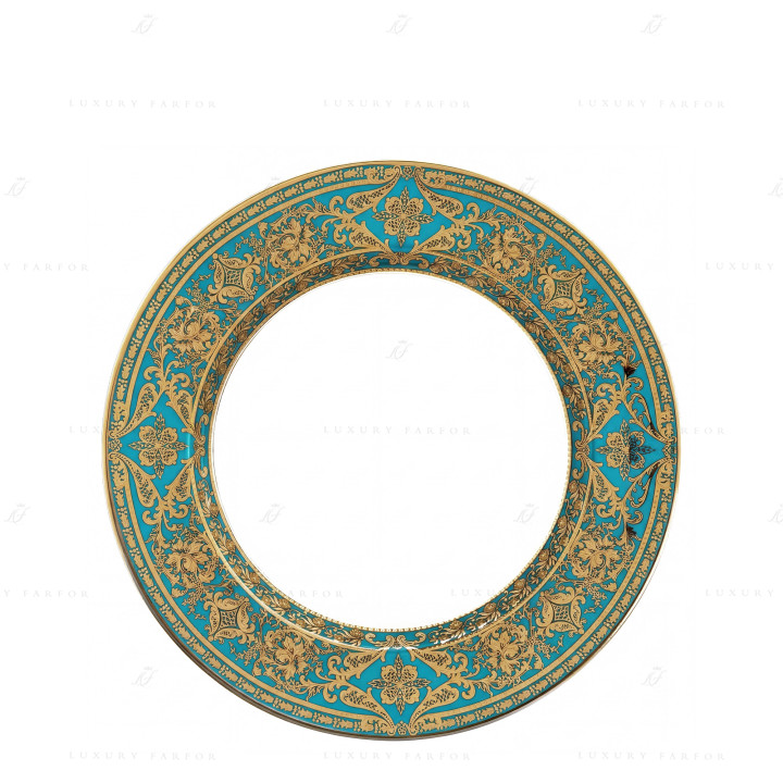 Тарелка глубокая 31,5см коллекции Matignon Bleu Piscine Or бренда Haviland