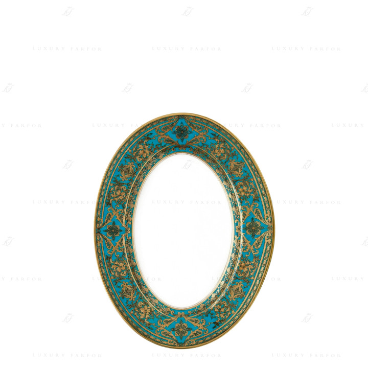 Блюдо для гарнира 23х16,5см коллекции Matignon Bleu Piscine Or бренда Haviland