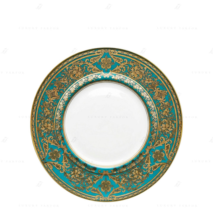 Тарелка главная 28см коллекции Matignon Bleu Piscine Or бренда Haviland