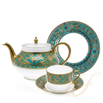 Коллекция Matignon Bleu Piscine Or бренда Haviland