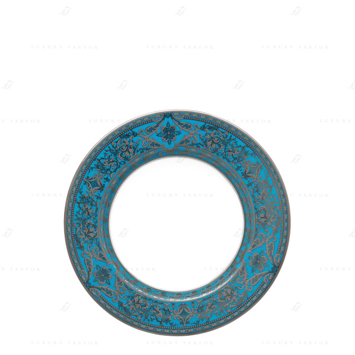 Тарелка суповая 23,5см коллекции Matignon Bleu Piscine Platin бренда Haviland