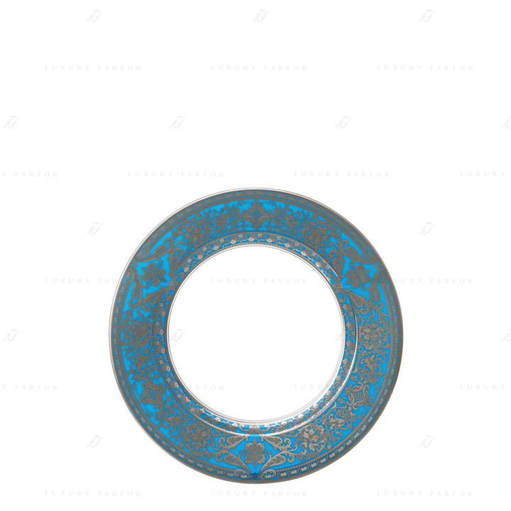 Тарелка закусочная 19см коллекции Matignon Bleu Piscine Platin бренда Haviland