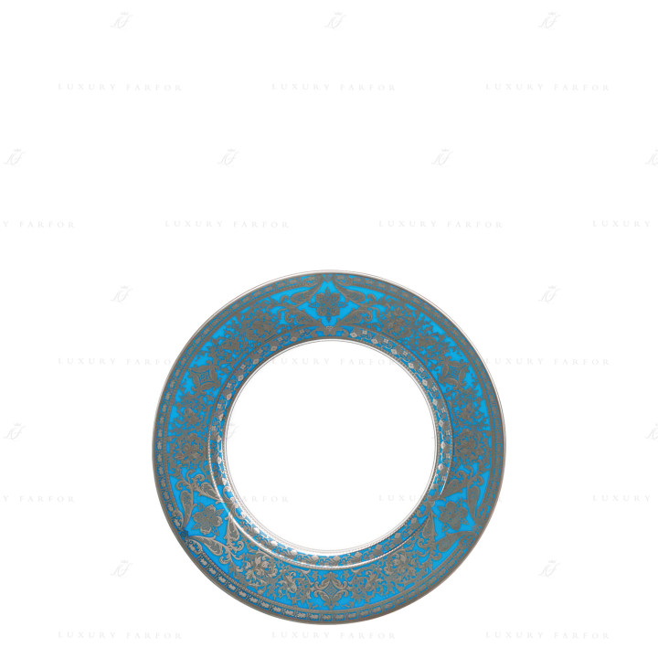 Тарелка десертная 16см коллекции Matignon Bleu Piscine Platin бренда Haviland