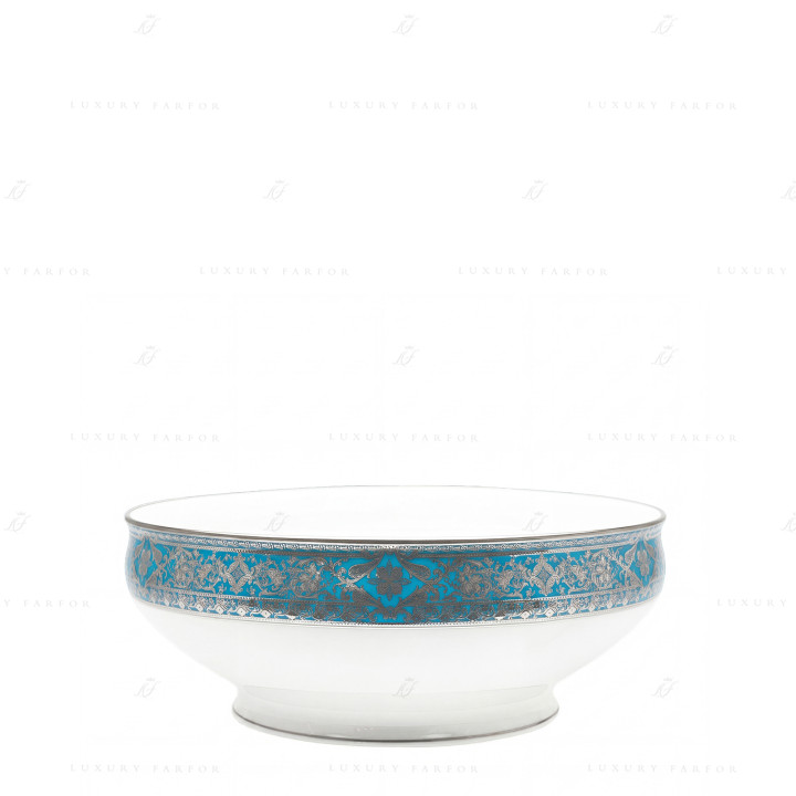 Салатник 27,5см коллекции Matignon Bleu Piscine Platin бренда Haviland