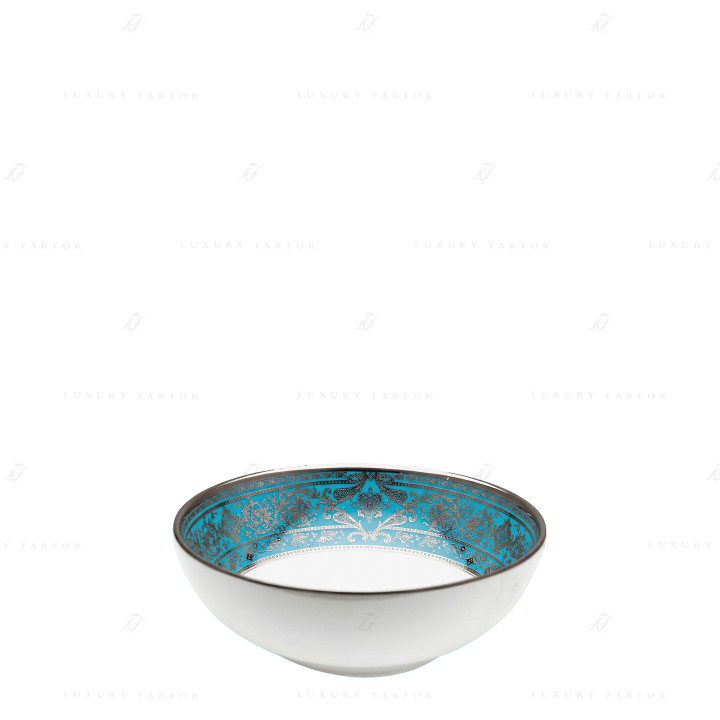 Чаша для мюсли 14см коллекции Matignon Bleu Piscine Platin бренда Haviland