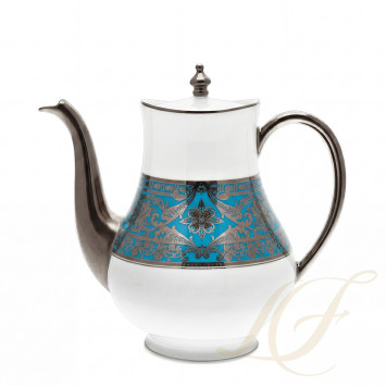 Кофейник 1,2л коллекции Matignon Bleu Piscine Platin бренда Haviland