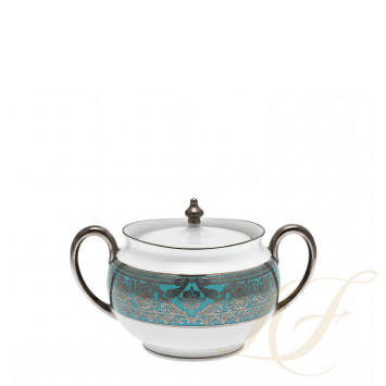 Сахарница 0,28л коллекции Matignon Bleu Piscine Platin бренда Haviland