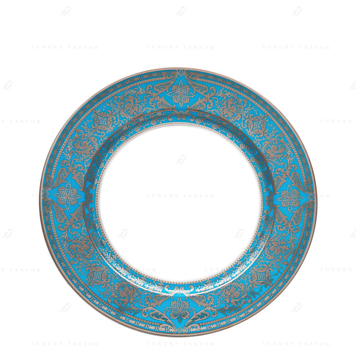 Тарелка подстановочная 31,5см коллекции Matignon Bleu Piscine Platin бренда Haviland