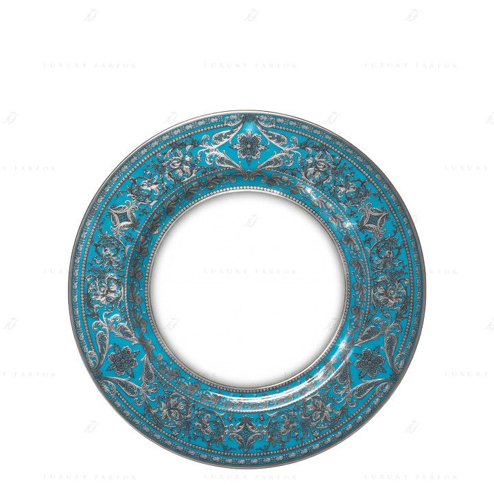 Тарелка главная 28см коллекции Matignon Bleu Piscine Platin бренда Haviland