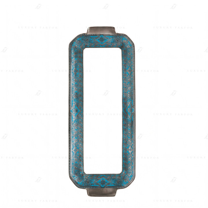 Блюдо для пирога 39х15,5см коллекции Matignon Bleu Piscine Platin бренда Haviland