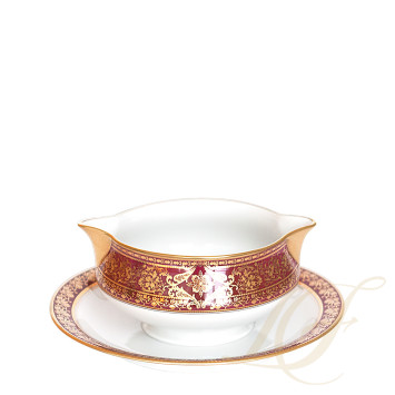 Соусник с подставкой 0,3л коллекции Matignon Cerise Or бренда Haviland