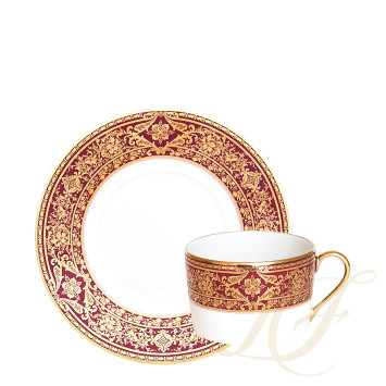 Чашка чайная с блюдцем 0,14л коллекции Matignon Cerise Or бренда Haviland